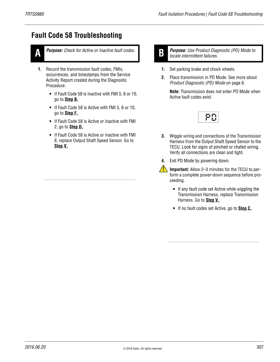 Fault Code 58 Troubleshooting — Eaton Fuller Advantage Output - preview page 1 of 5