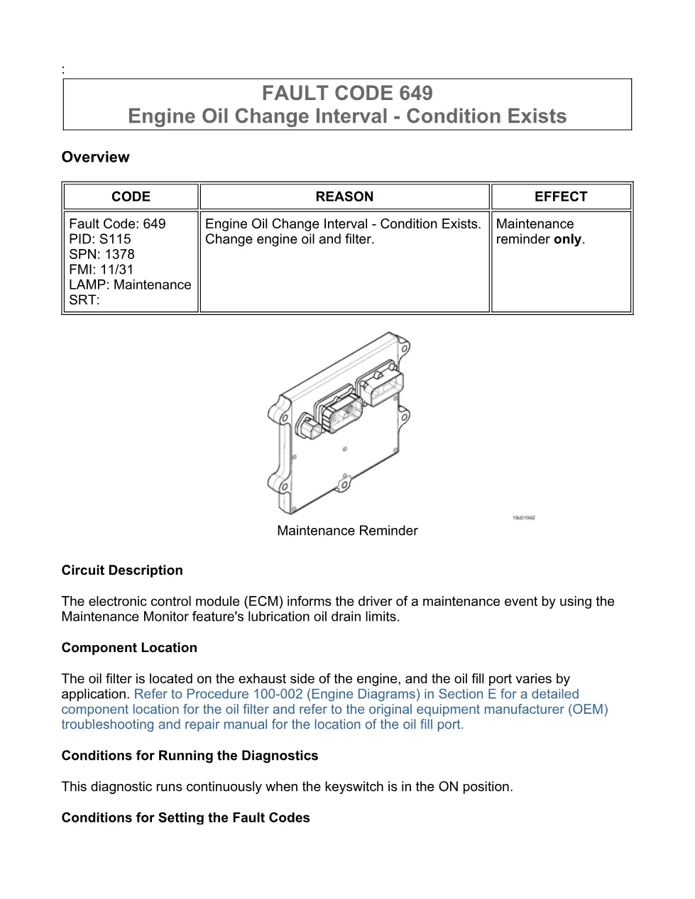 fault code 649 DTCs Troubleshooting Manual — Code 649.pdf - preview page 1 of 3