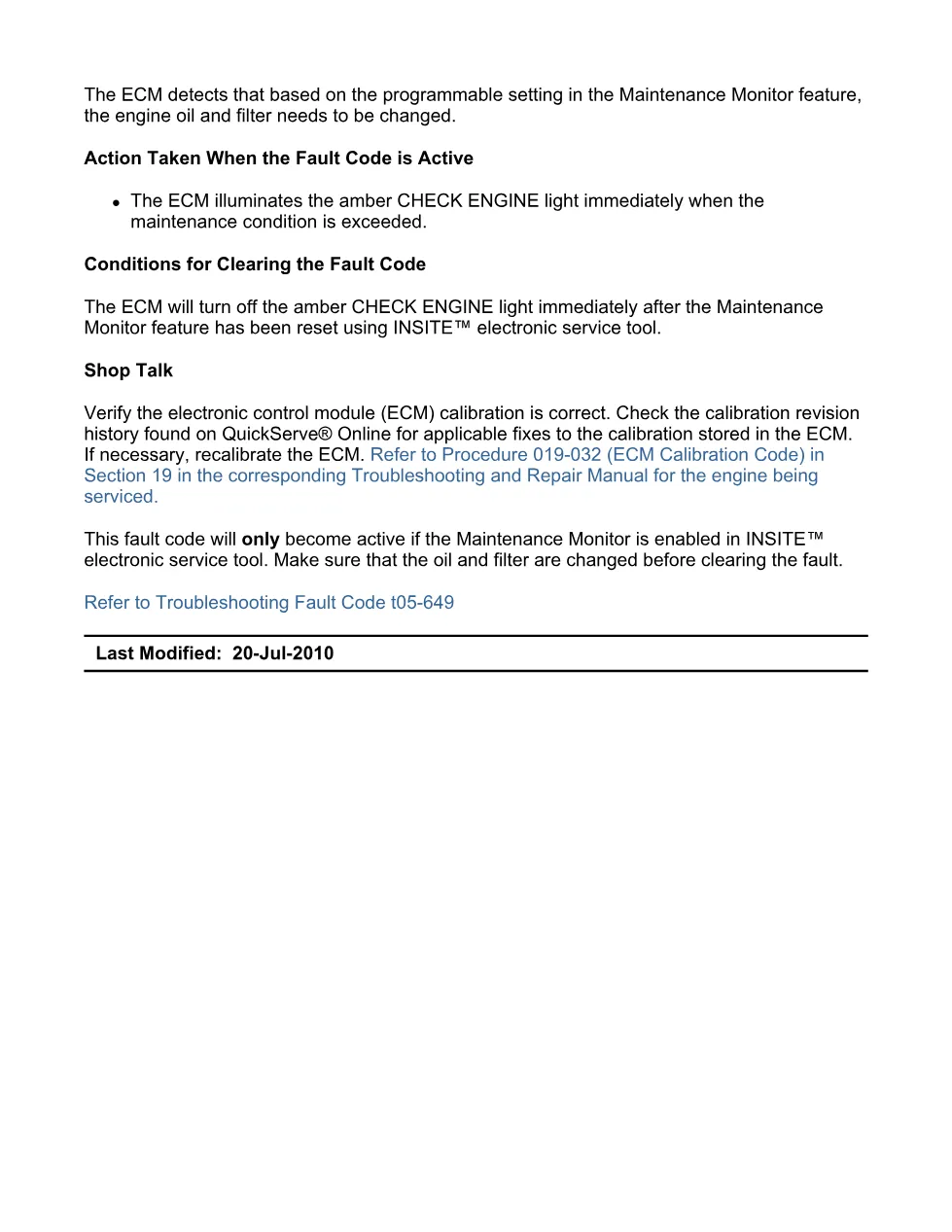 fault code 649 DTCs Troubleshooting Manual — Code 649.pdf - preview page 2 of 3