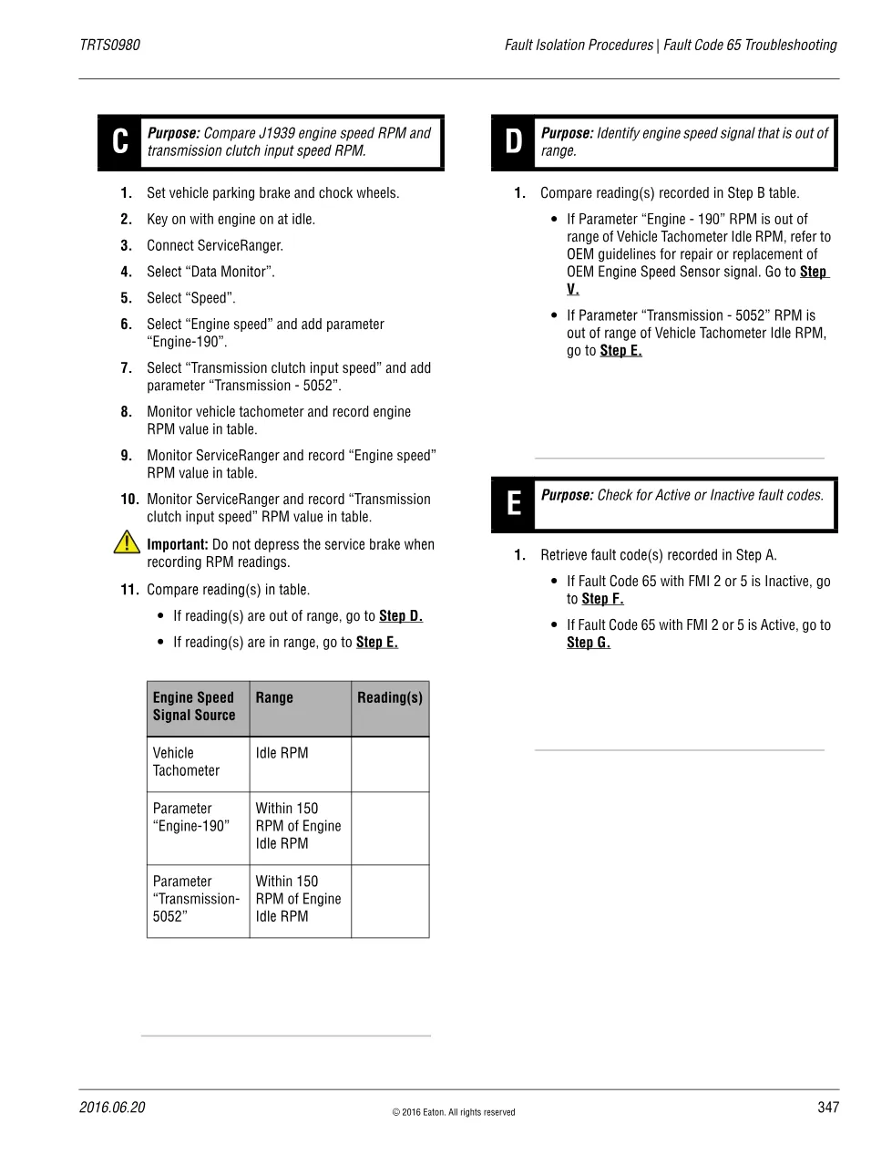 Fault Code 65 Troubleshooting — Eaton Fuller Advantage ECA Speed - preview page 2 of 6