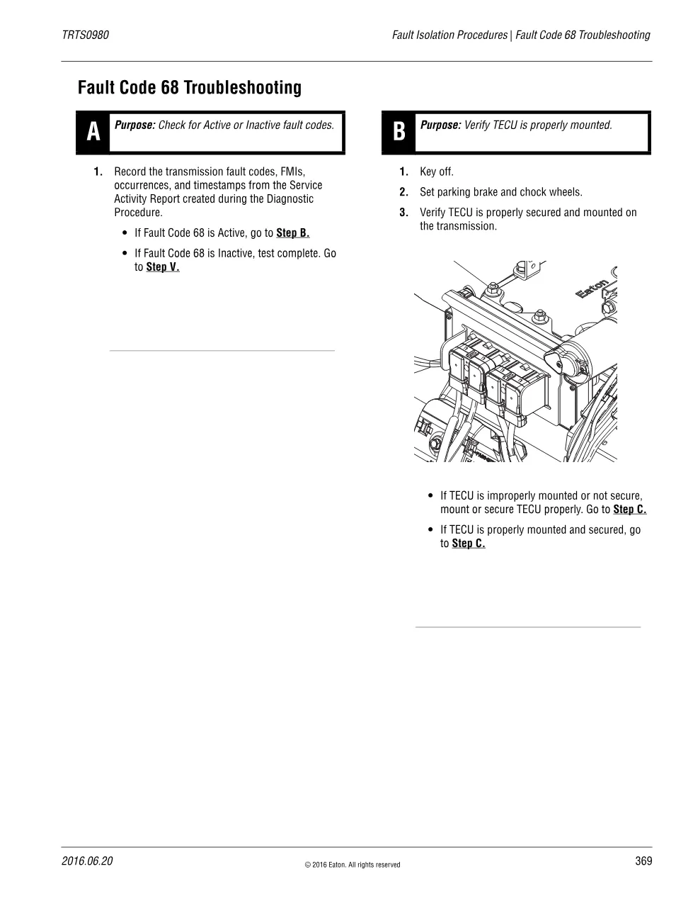 Fault Code 68 Troubleshooting — Eaton Fuller Advantage Grade - preview page 1 of 2