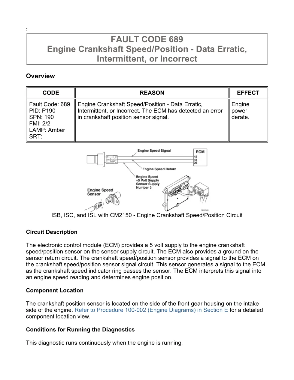 fault code 689 DTCs troubleshooting manual — Code 689.pdf - preview page 1 of 3
