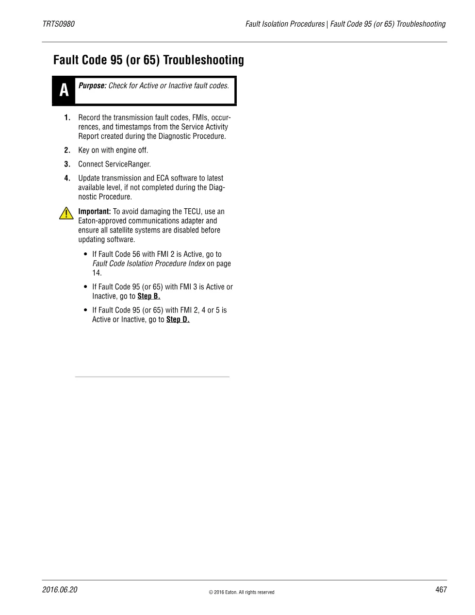 Fault Code 95 Troubleshooting — Eaton ECA Speed Sensor Fault - preview page 1 of 6