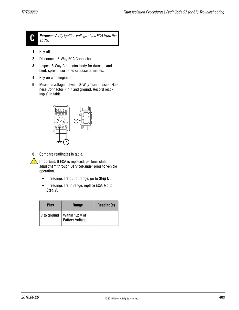 Fault Code 97 Troubleshooting — Eaton ECA Ignition Voltage Fault - preview page 2 of 3