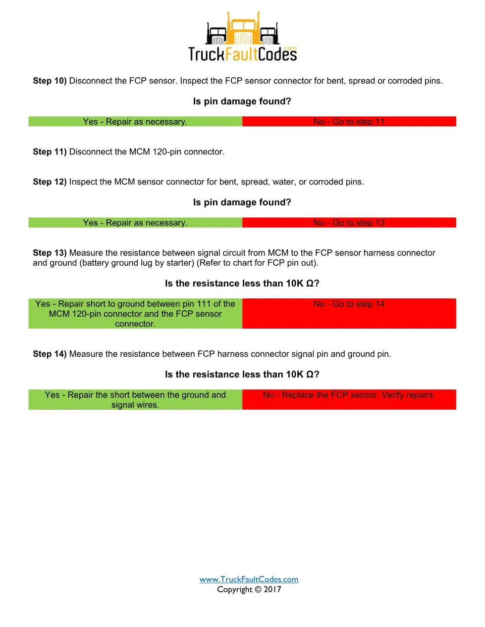 FCP sensor circuit low — SPN 3480 FMI 4 — Detroit DD Series (EPA - page 3 is available after signing in