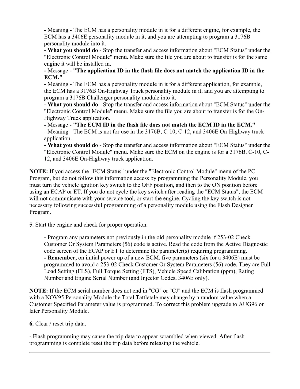 Flash programming personality module — CAT 3406E C-10 C-12 - page 3 is available after signing in