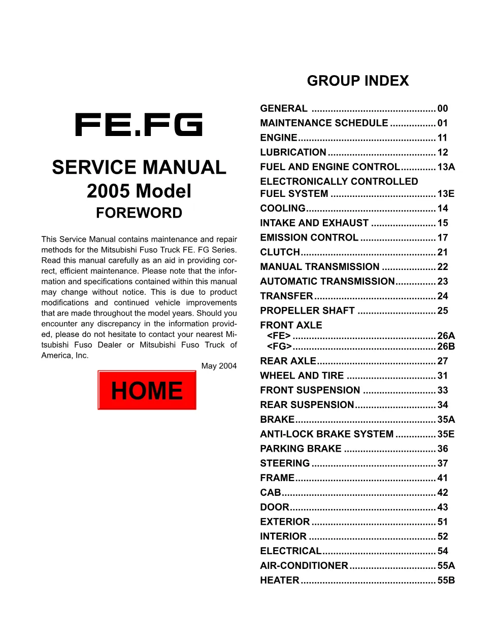 Fuso FE-FG Service Manual — 2005 Model 4M50 Engine Workshop Guide - preview page 2 of 6