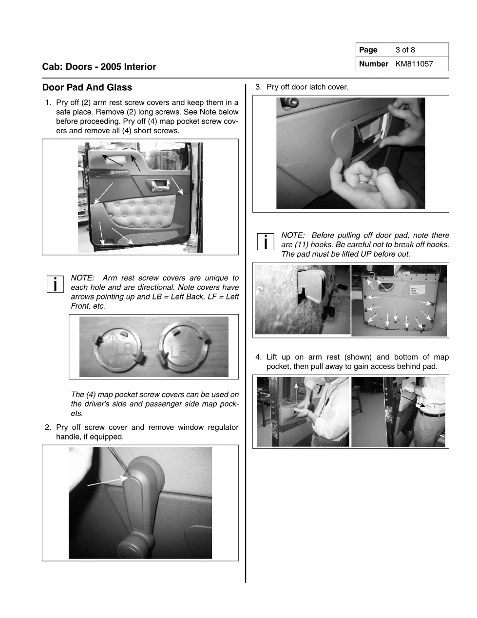 Kenworth door service manual KM811057 for 2005 interior – 8 pages - page 3 is available after signing in