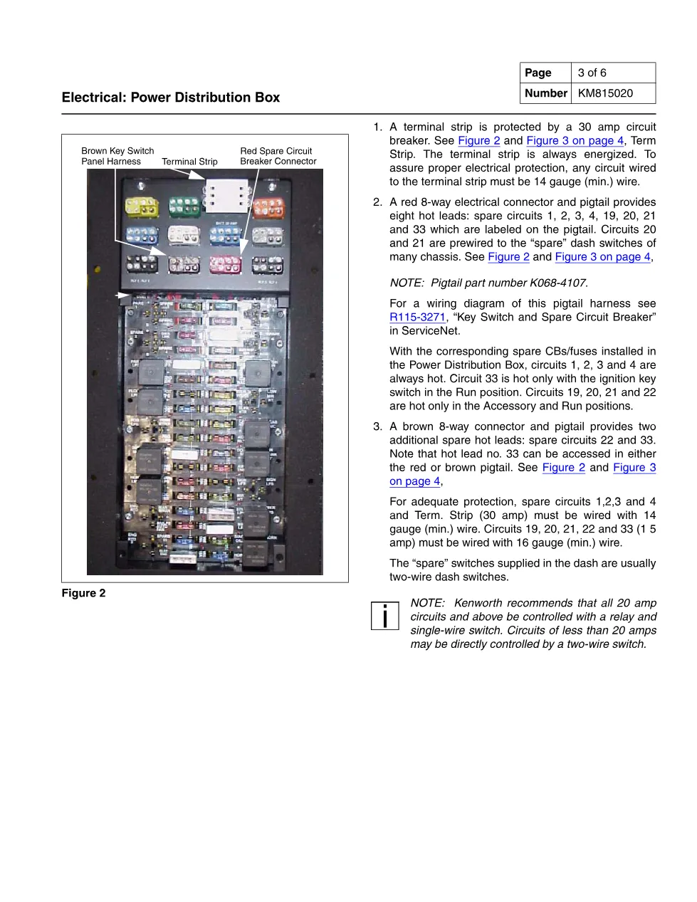Kenworth Power Distribution Box service manual KM815020 (chassis - page 3 is available after signing in
