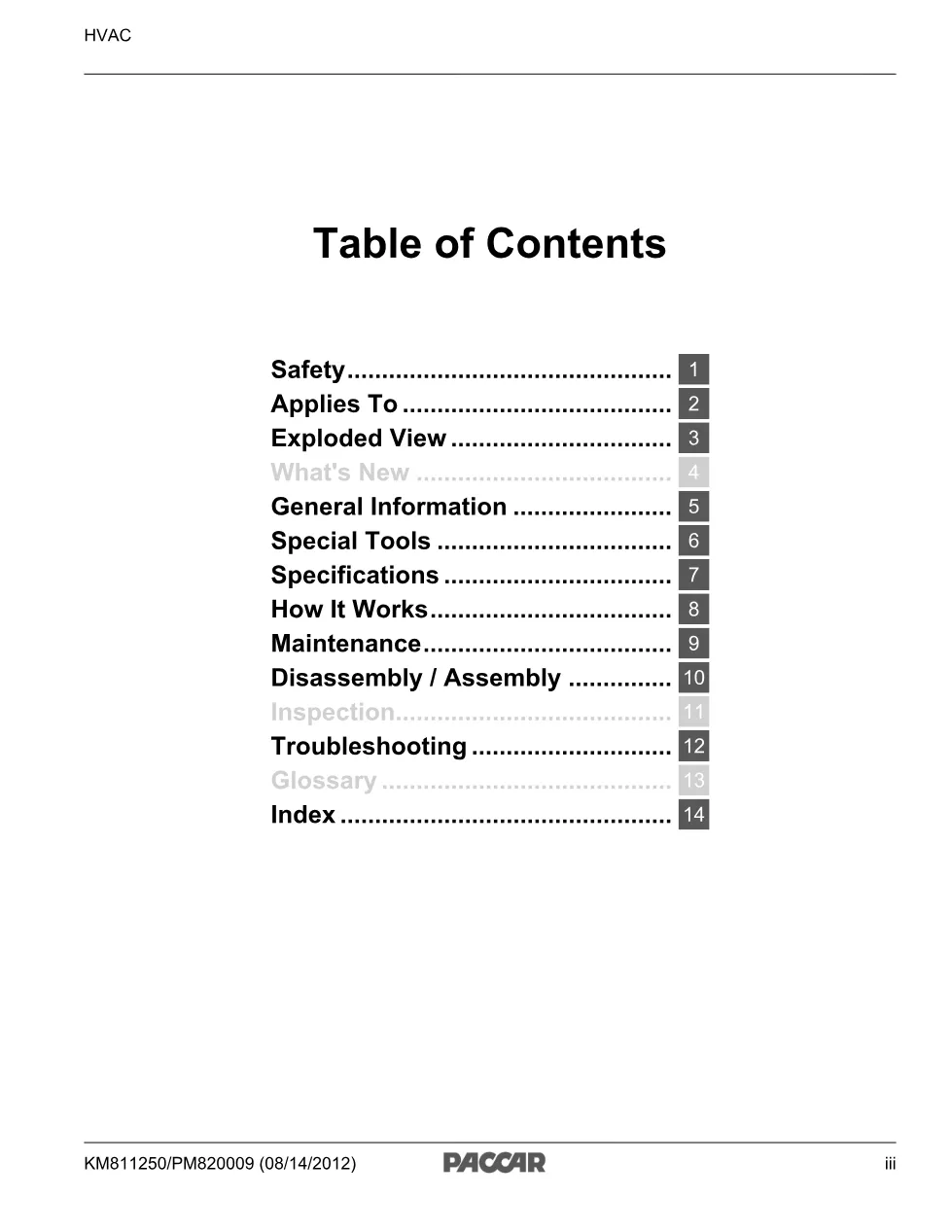 Kenworth T6 HVAC Manual — 2012 Air Conditioning Service Manual - page 3 is available after signing in