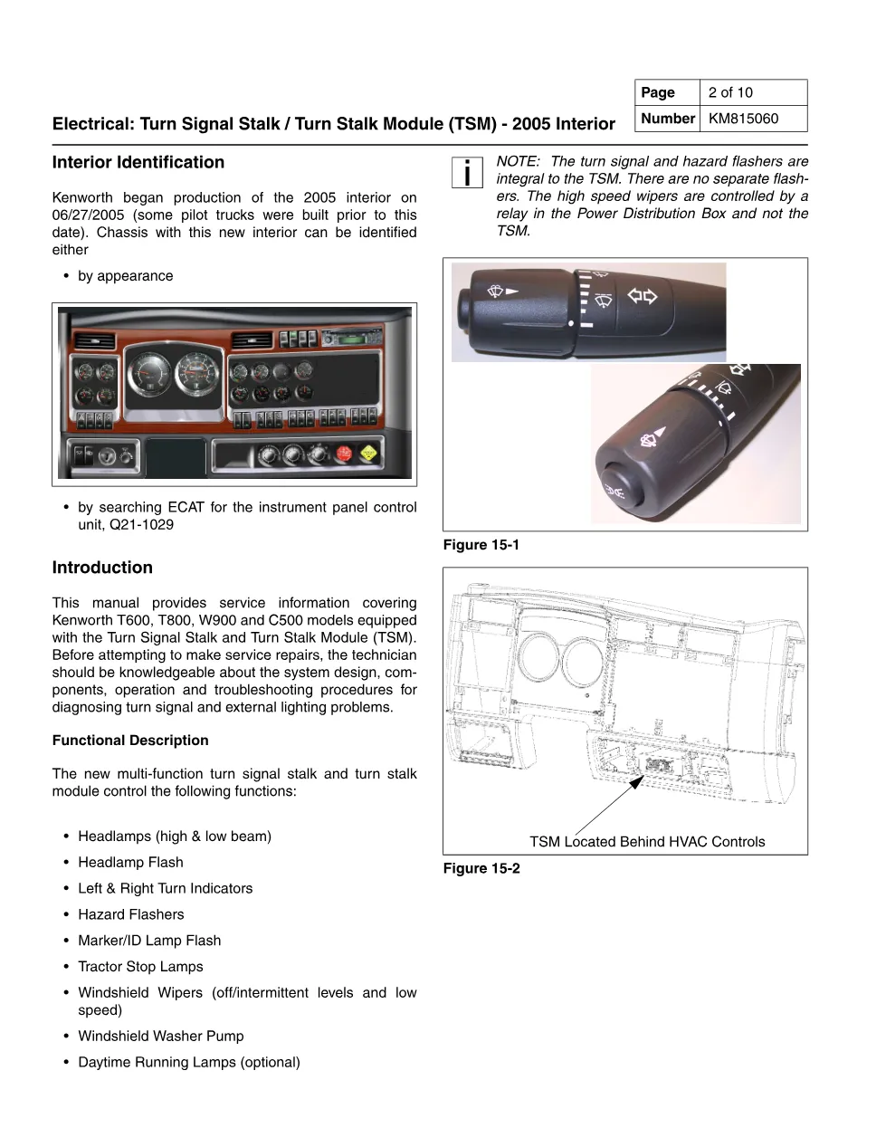Kenworth turn signal stalk and Turn Stalk Module service manual - preview page 2 of 6
