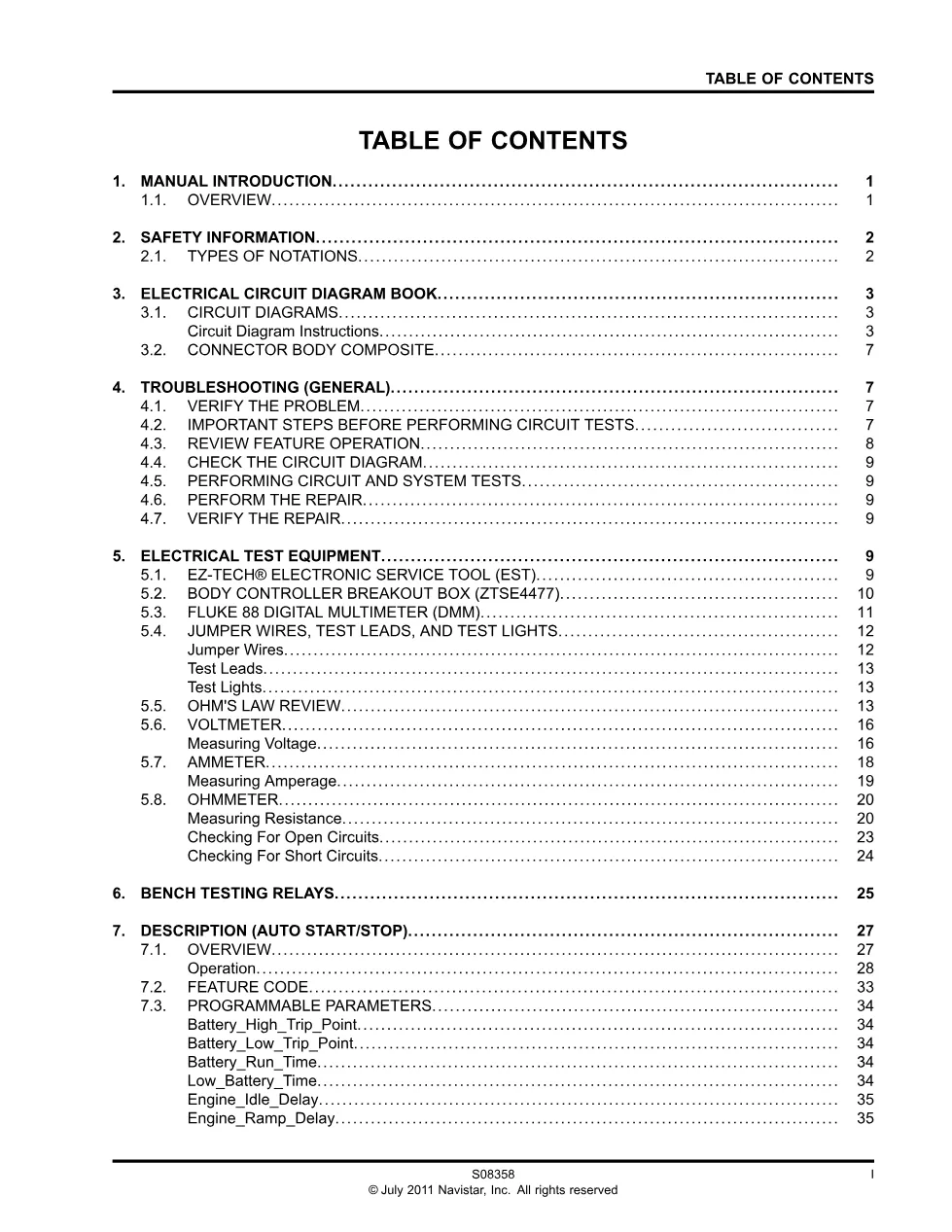 LoneStar Auto Start Stop troubleshooting manual — International - page 3 is available after signing in