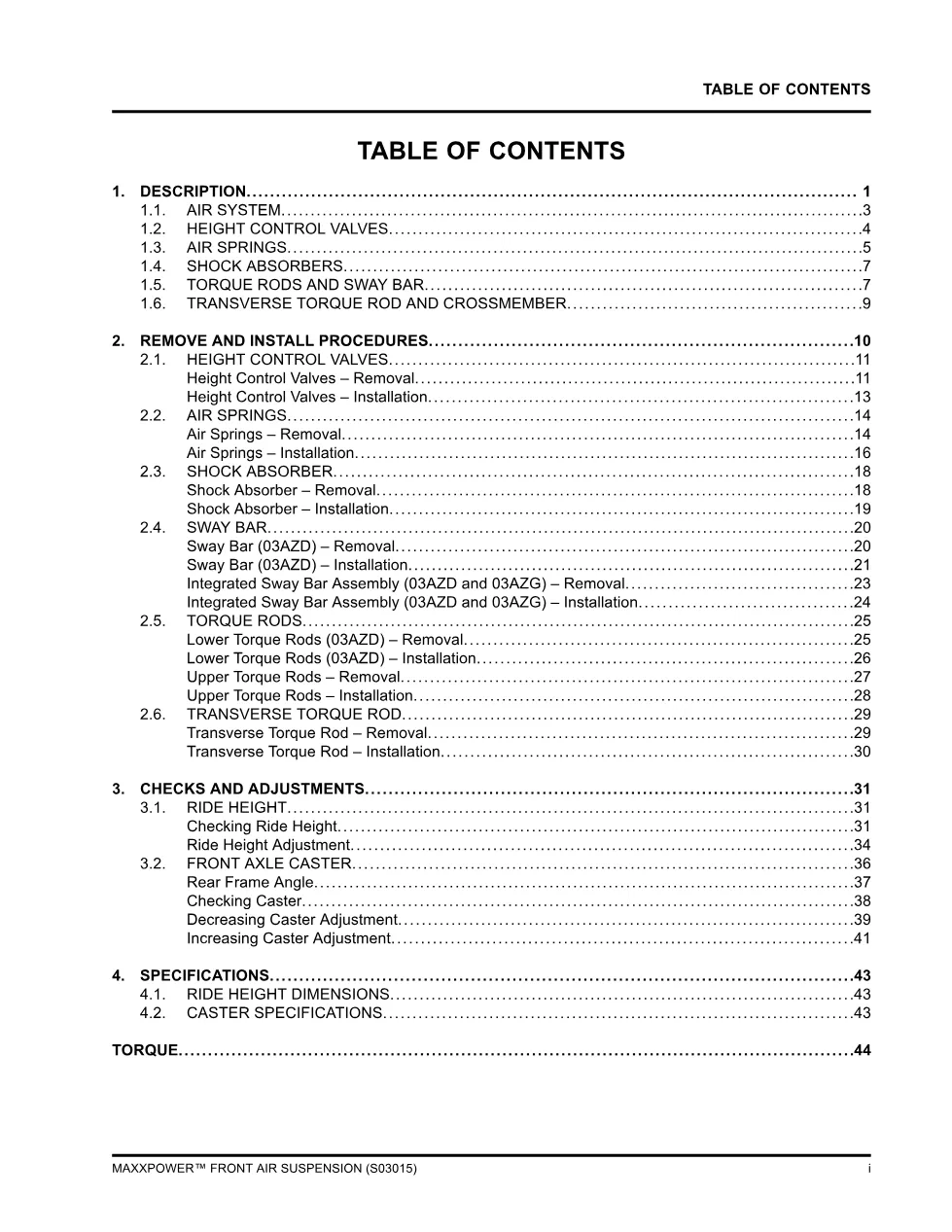 LoneStar front air suspension manual — MaxxPower, International - page 3 is available after signing in