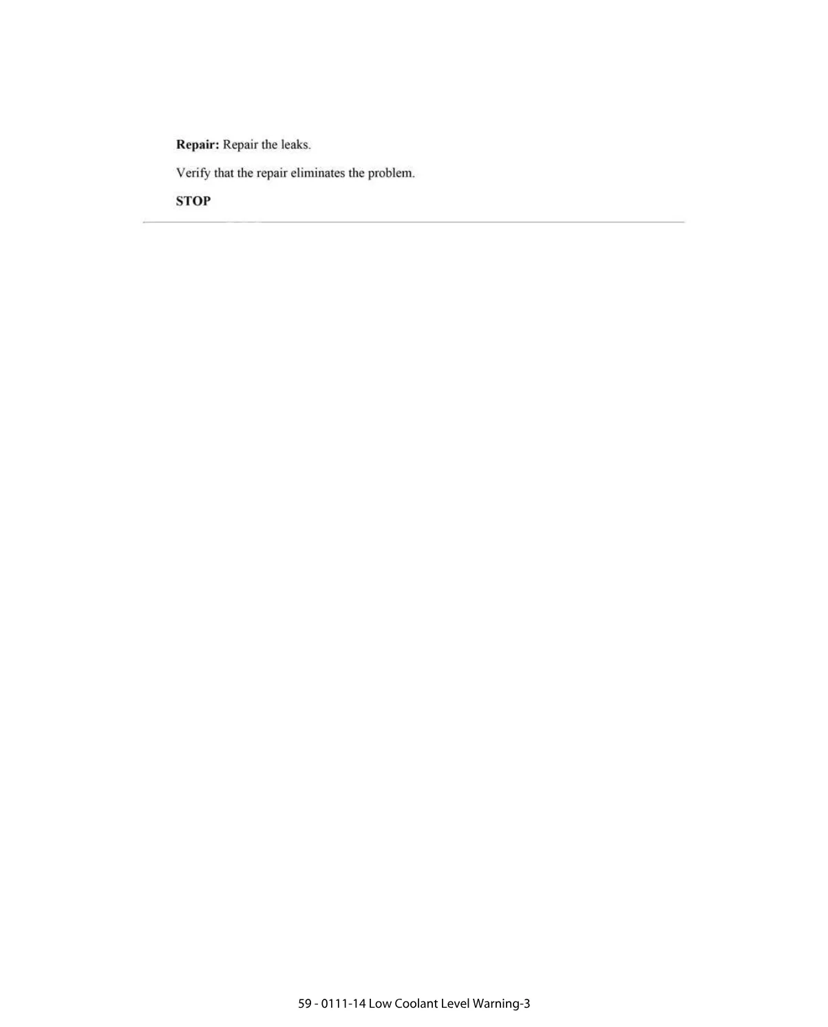 low coolant warning DTCs — DTC 0111-14 Diagnostic Guide — C11 C13 - page 3 is available after signing in