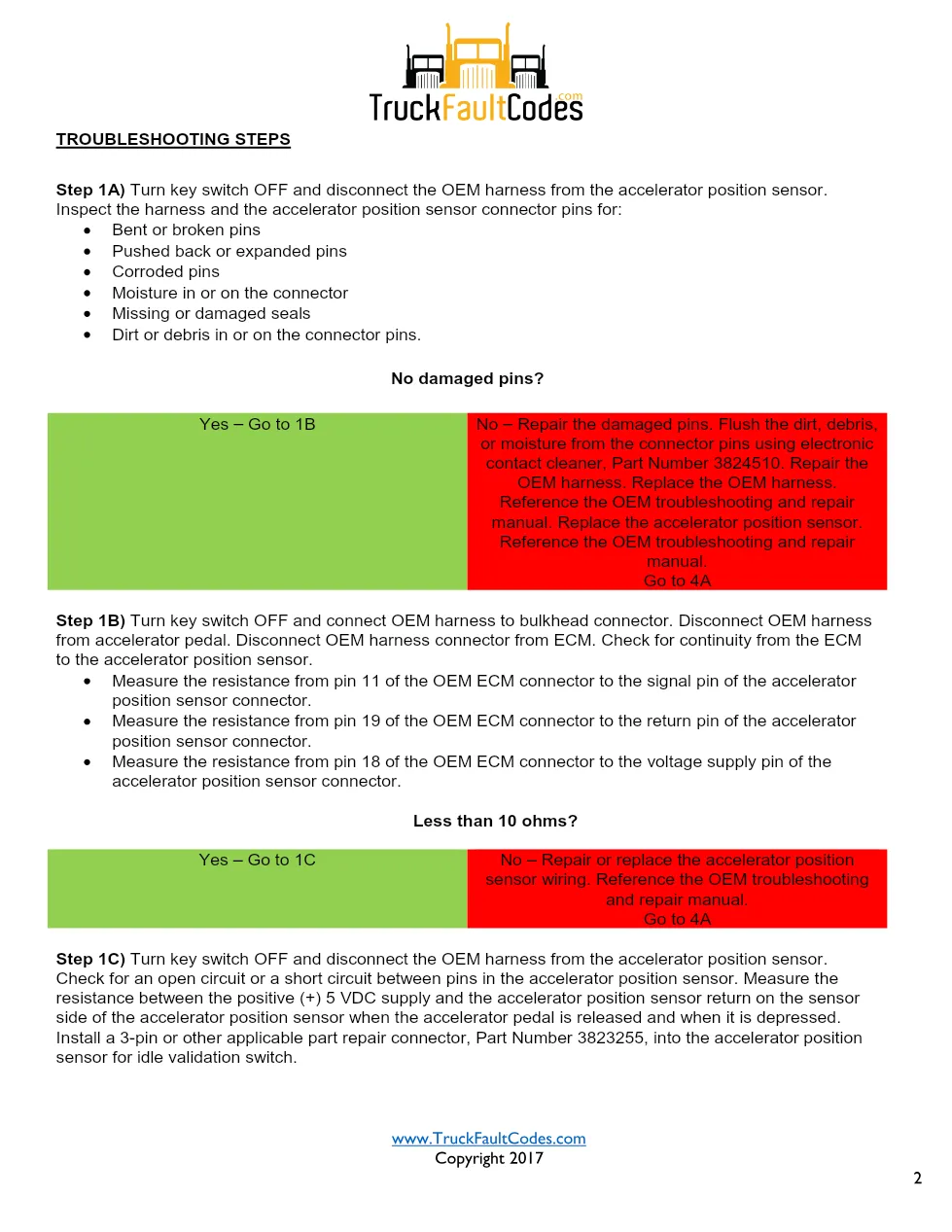 M11 code 131 IVS accelerator position sensor circuit — Cummins - preview page 2 of 6