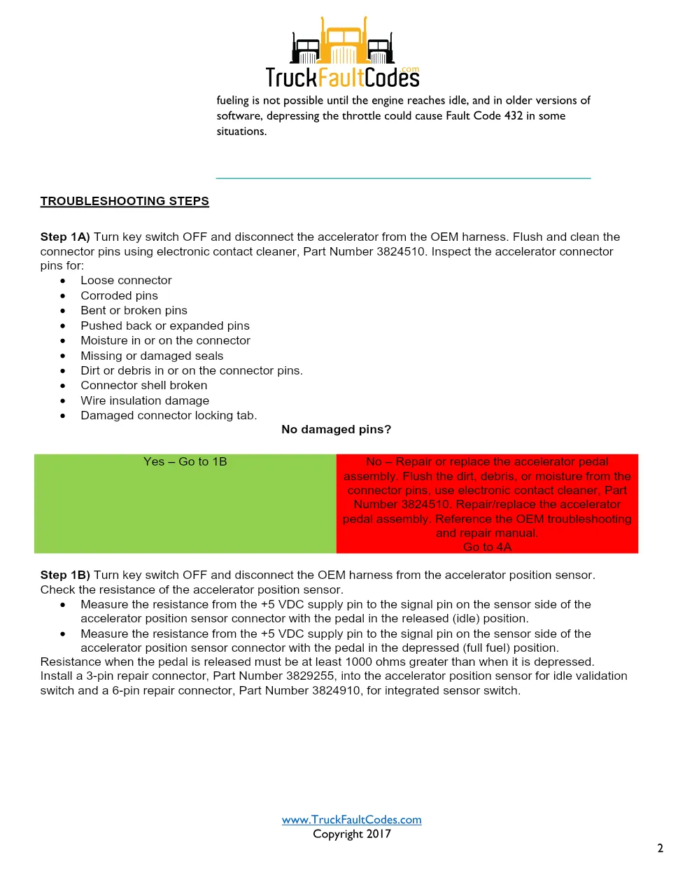 M11 code 432 ISS — Accelerator Pedal Circuit diagnostic, PID - preview page 2 of 6