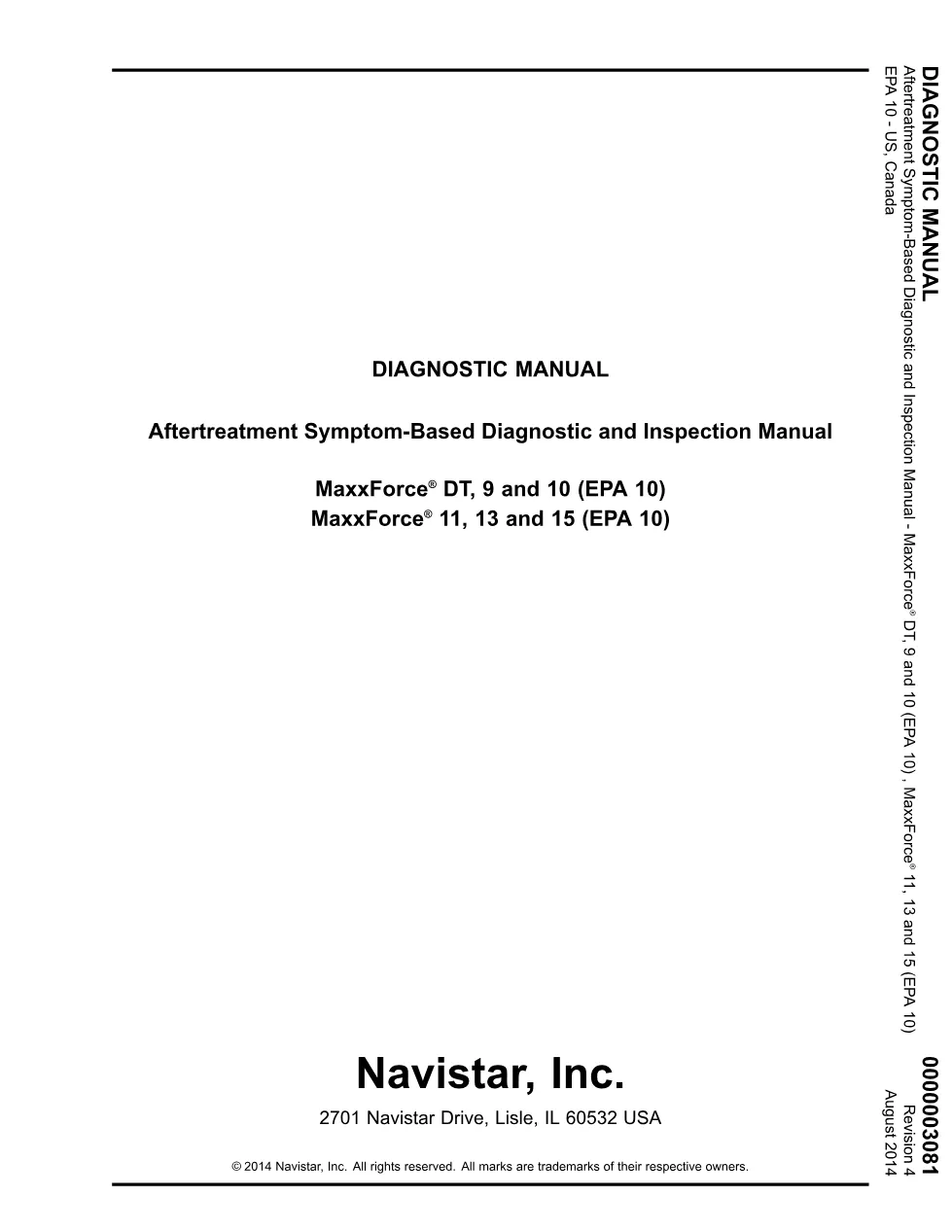 MaxxForce Aftertreatment Diagnostic Manual — DT/9/10 and 11/13/15 - preview page 1 of 6