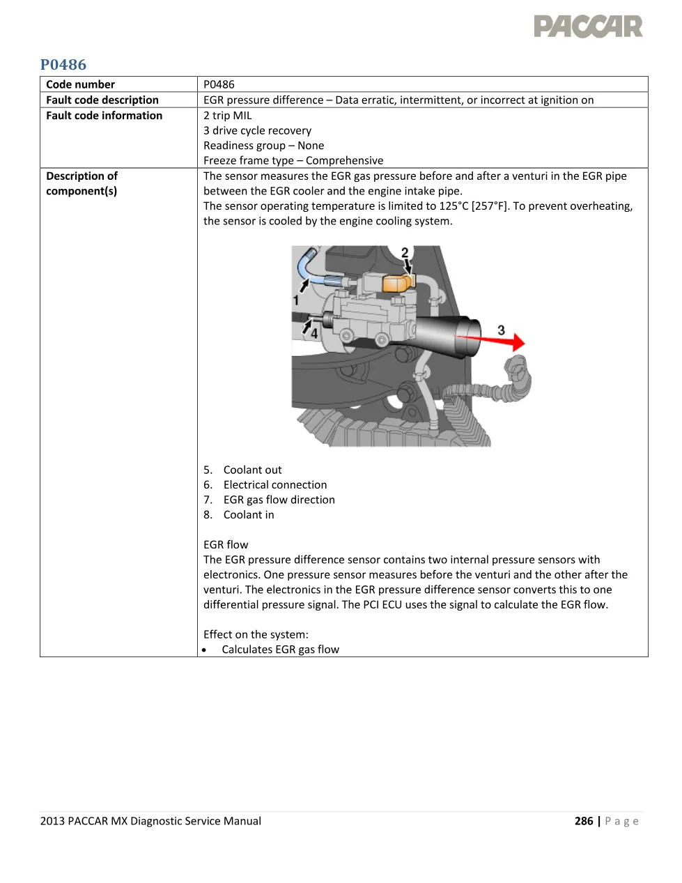 MX EGR pressure P0486 — Diagnostic Code P0486 — 2013 - preview page 1 of 4