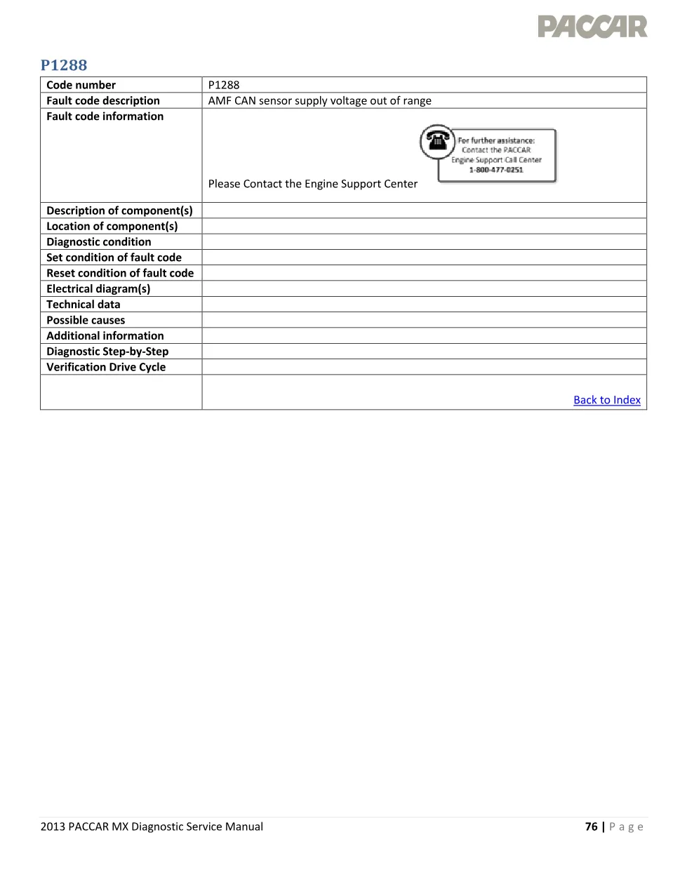 engine fault code P1288 P1288 — AMF CAN Sensor Supply Voltage - page 1 is available after signing in