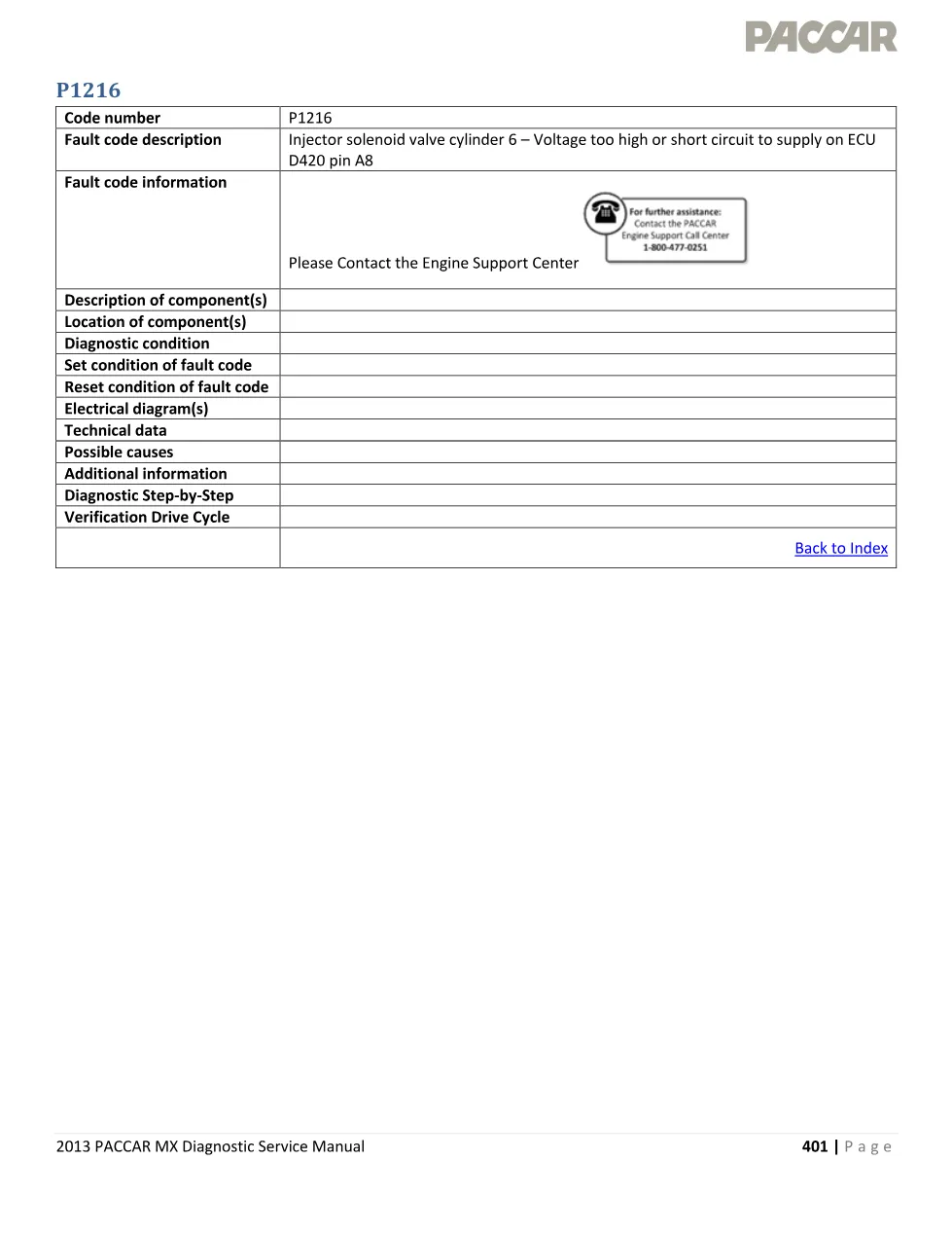 MX injector solenoid P1216 P1216 Diagnostic Manual — 2013 EPA - page 1 is available after signing in