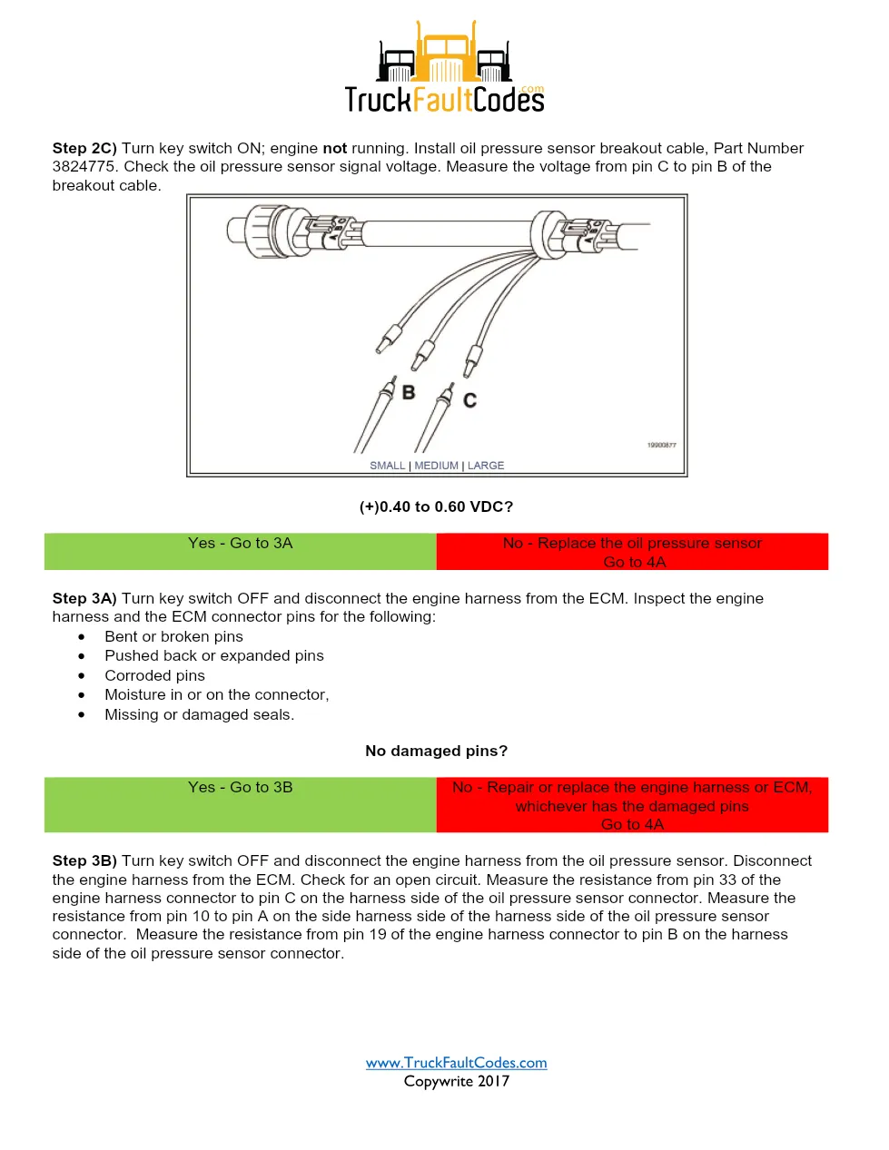 oil pressure sensor DTCs fault code guide — Fault Code 135 - page 3 is available after signing in