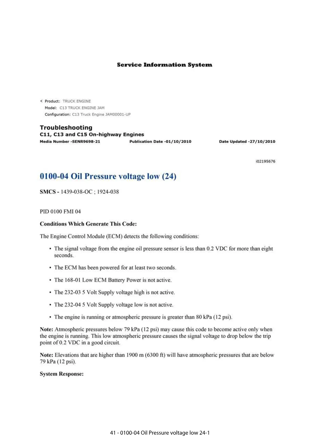 oil pressure voltage DTCs — Diagnostic Trouble Code Reference - preview page 1 of 2