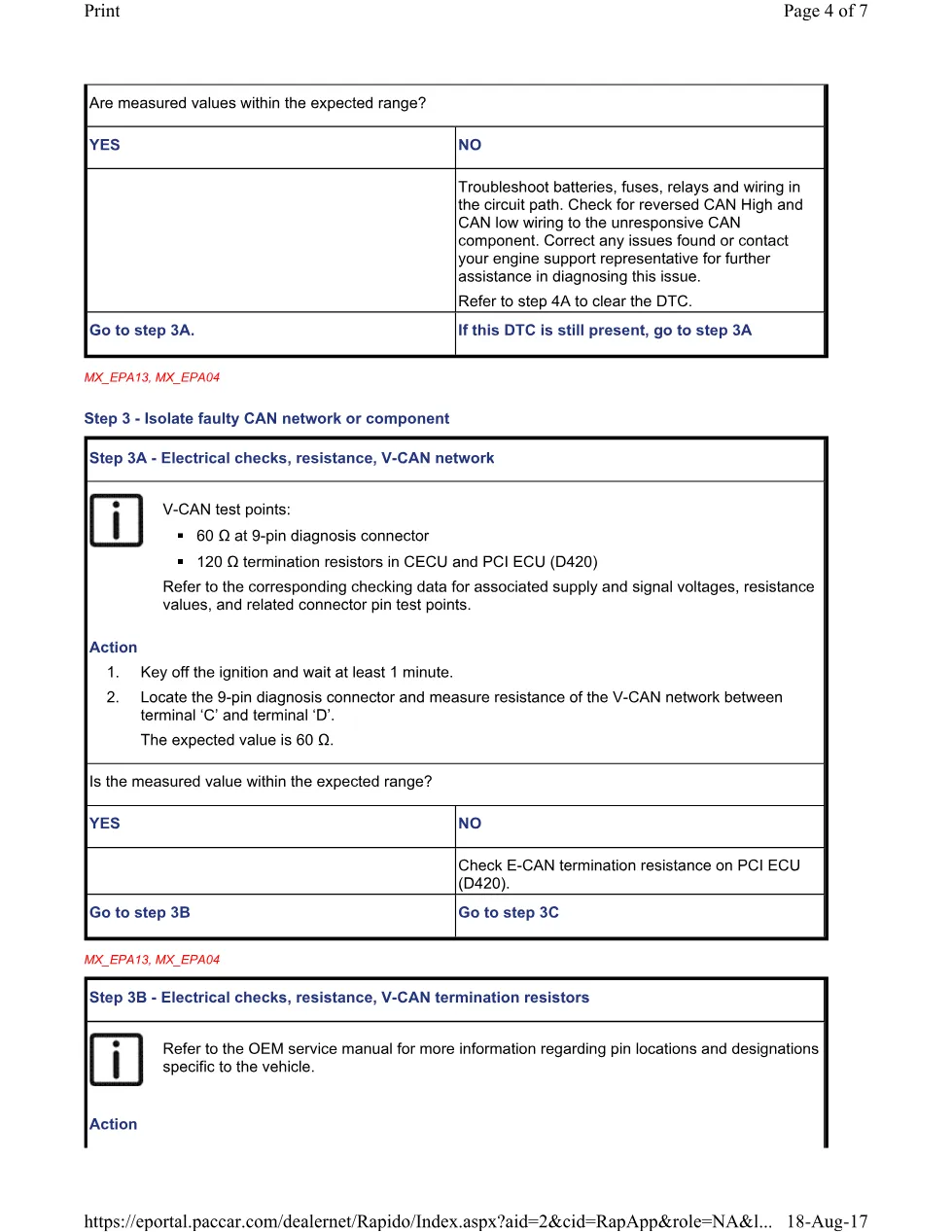 PACCAR CAN troubleshooting procedure official workshop document preview page 4
