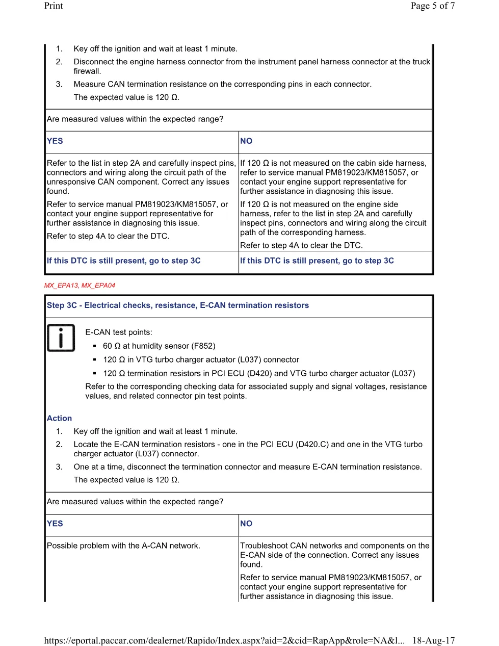 PACCAR CAN troubleshooting procedure official workshop document preview page 5