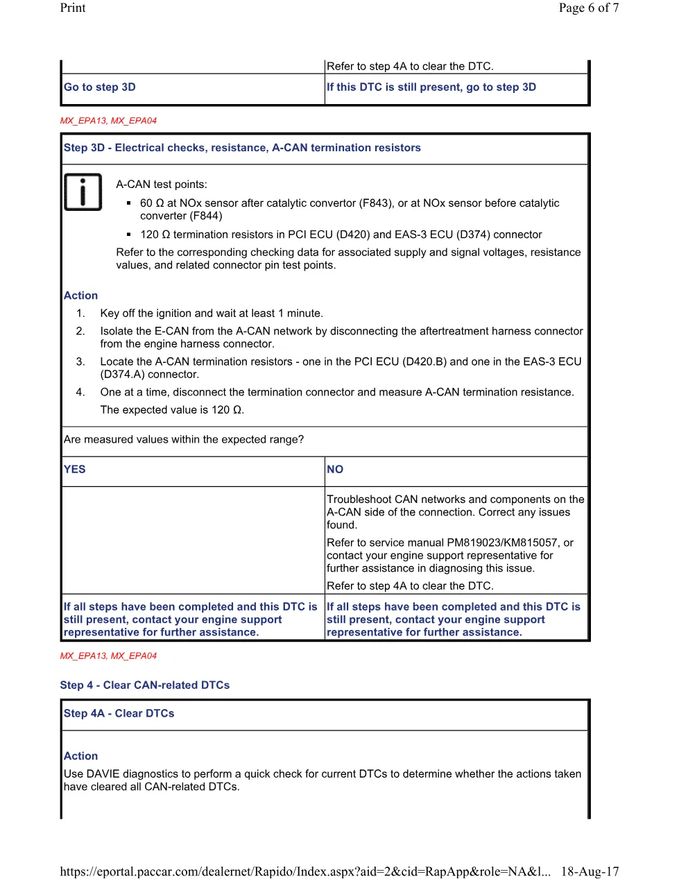 PACCAR CAN troubleshooting procedure official workshop document preview page 6