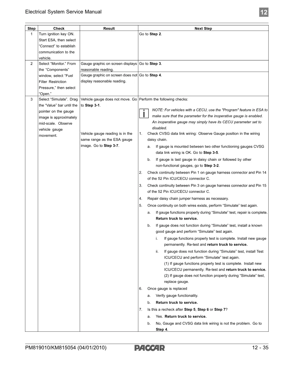 PACCAR DTC 1604 – Fuel Filter Restriction Pressure Gauge – Guide - preview page 2 of 4