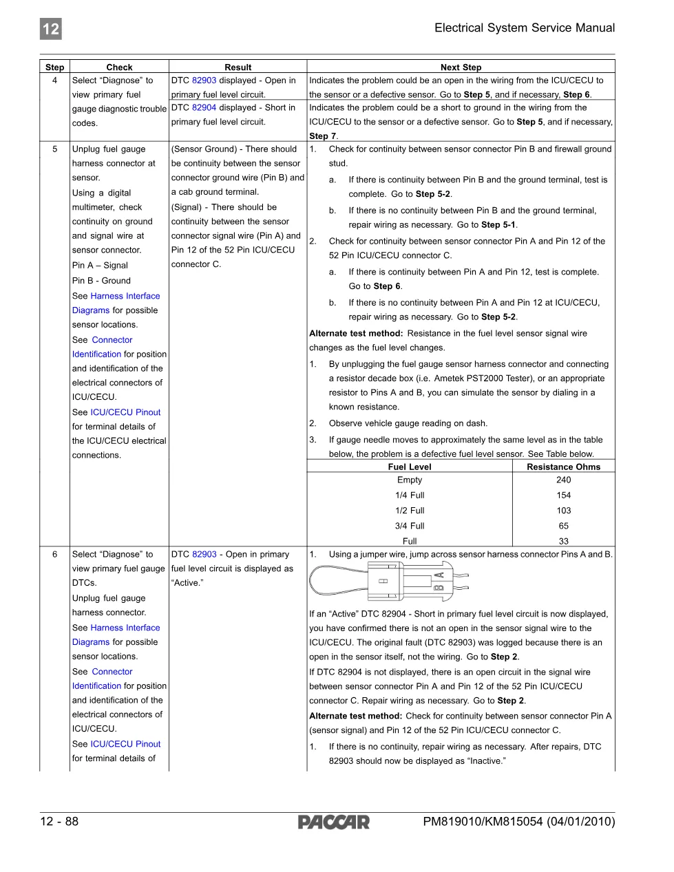 PACCAR DTC 82904 – Primary Fuel Gauge Inoperative – Service – PDF - page 3 is available after signing in