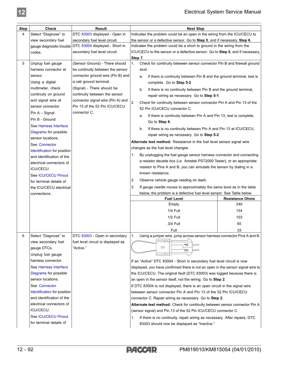 PACCAR DTC 83003 – Secondary Fuel Gauge Inoperative – Service - page 3 is available after signing in