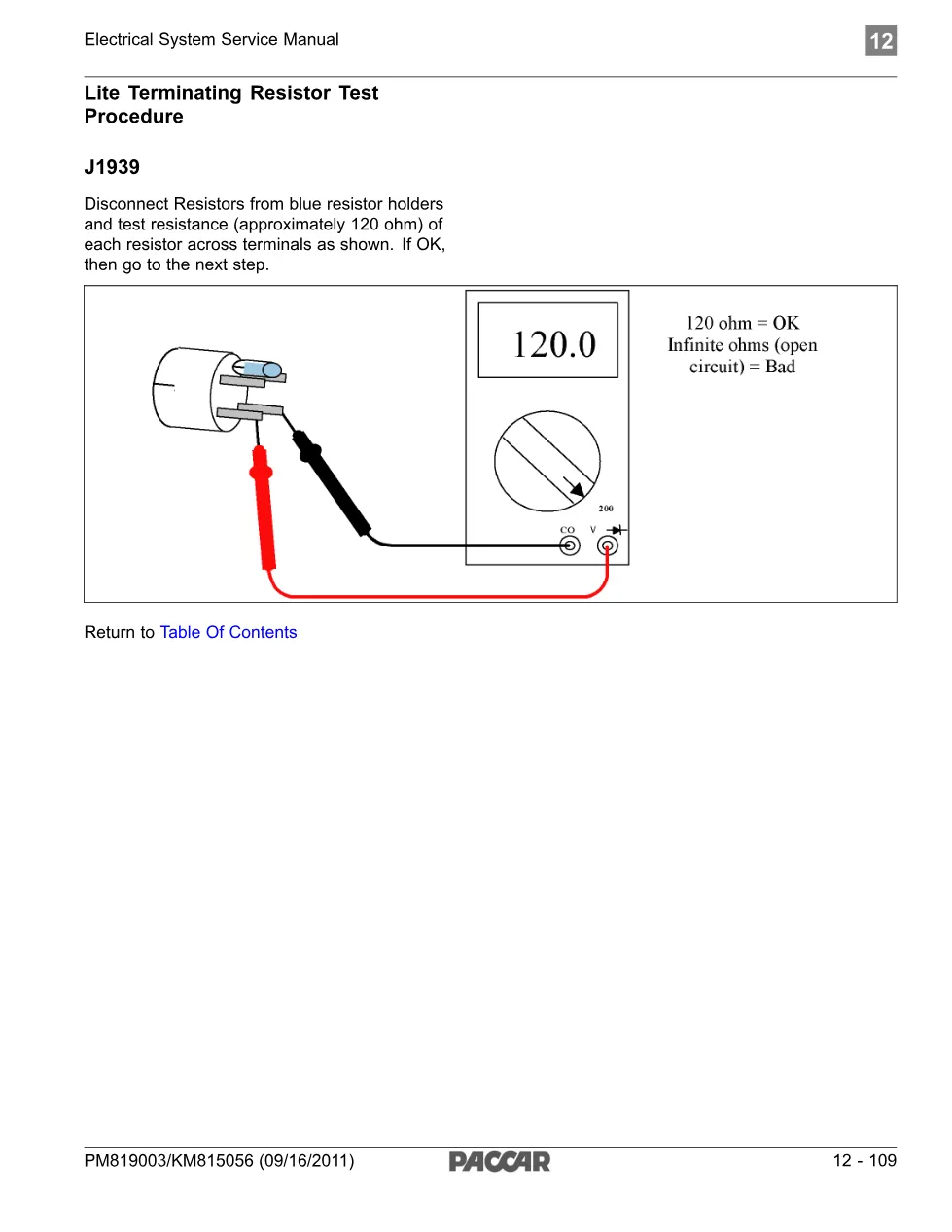 PACCAR J1939 databus diagnostic — Electrical System Service - preview page 2 of 6
