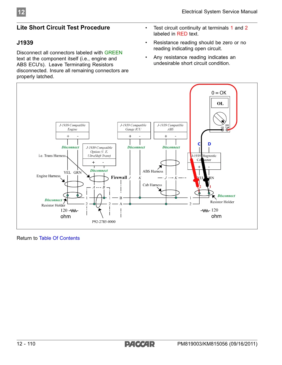 PACCAR J1939 databus diagnostic — Electrical System Service - page 3 is available after signing in