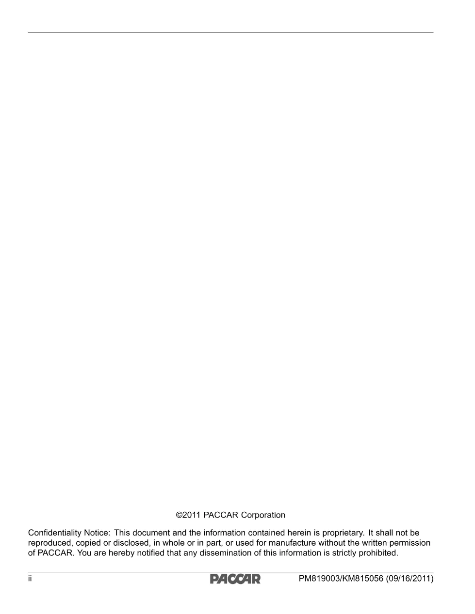 PACCAR Multiplex Electrical System Service Manual — PM819003/KM815056 - preview page 2 of 6