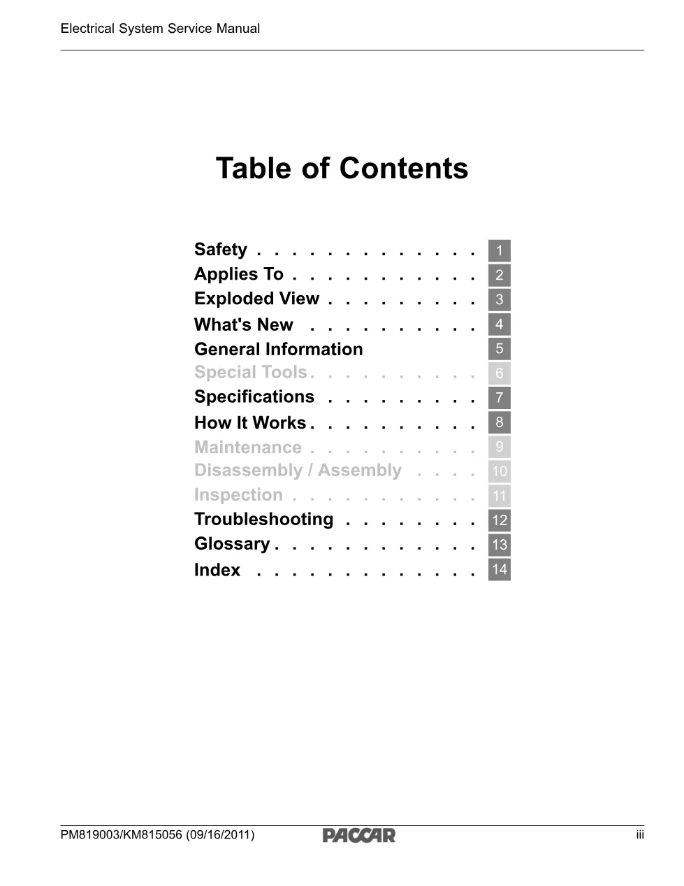 PACCAR Multiplex Electrical System Service Manual — PM819003/KM815056 - preview page 3 of 6