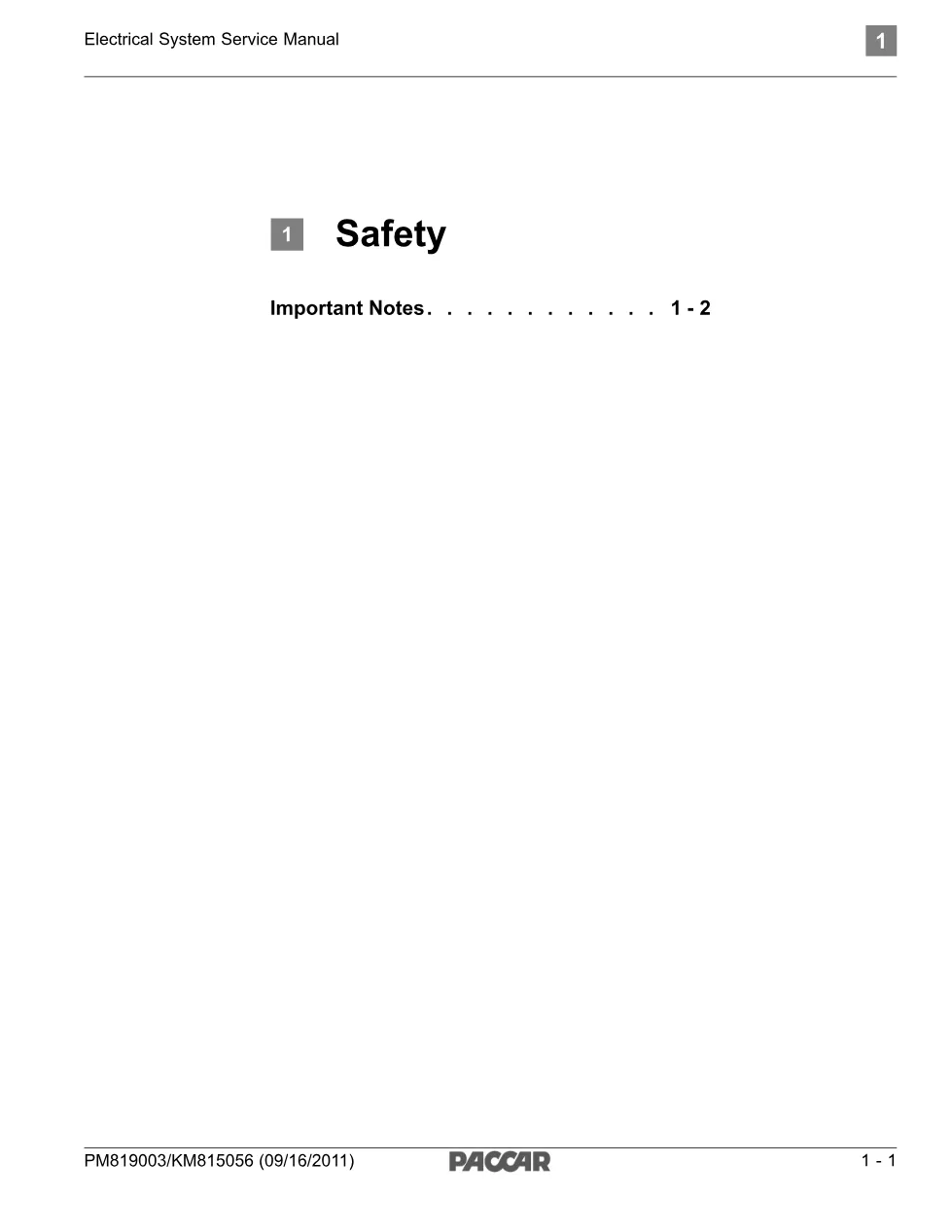 PACCAR Multiplex Electrical System Service Manual — PM819003/KM815056 - preview page 5 of 6