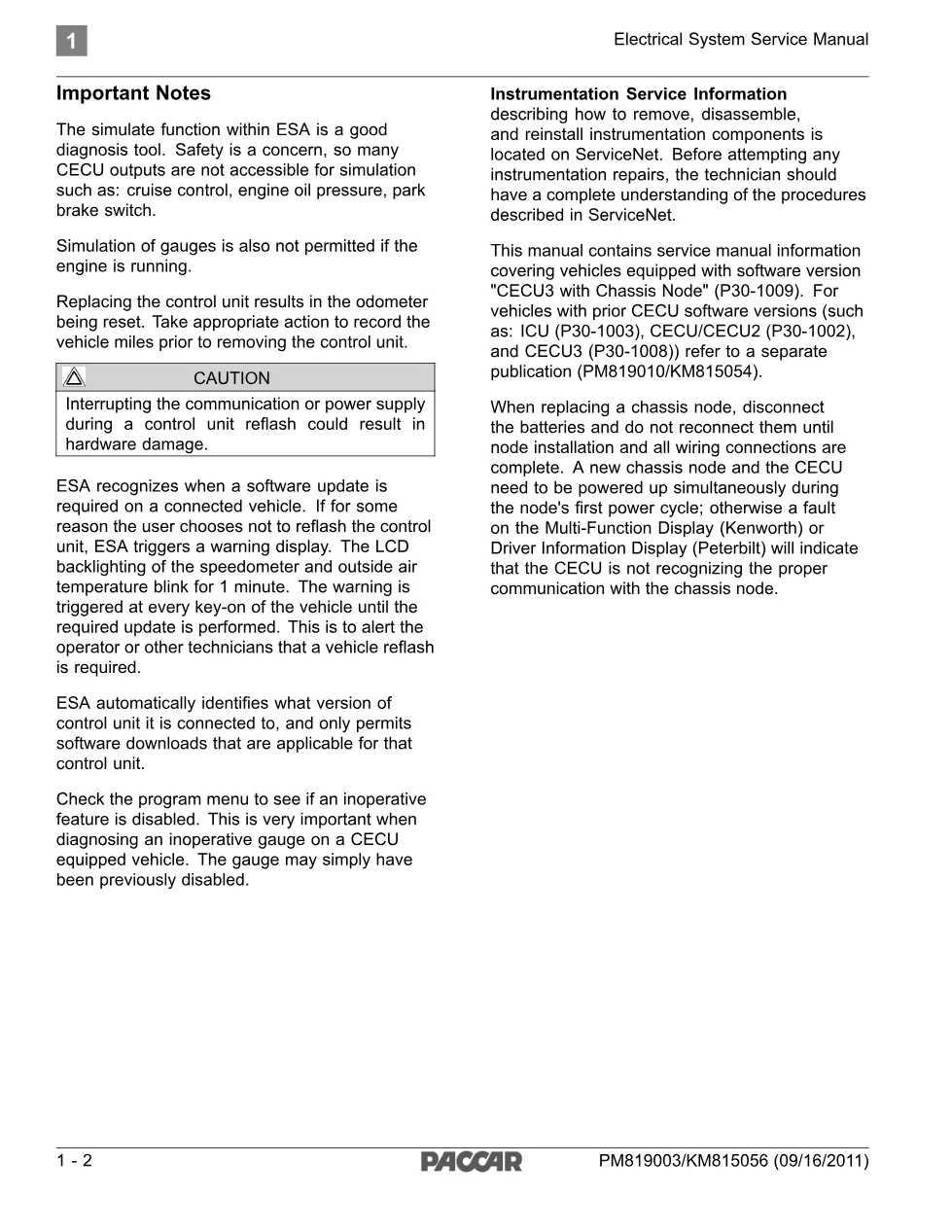 PACCAR Multiplex Electrical System Service Manual — PM819003/KM815056 - page 6 is available after signing in