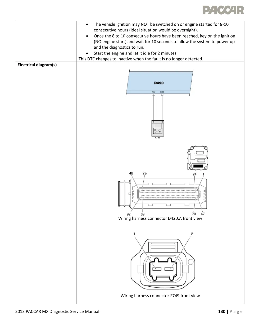 PACCAR MX EGR temperature diagnostic — Service Manual P1030 - preview page 2 of 5