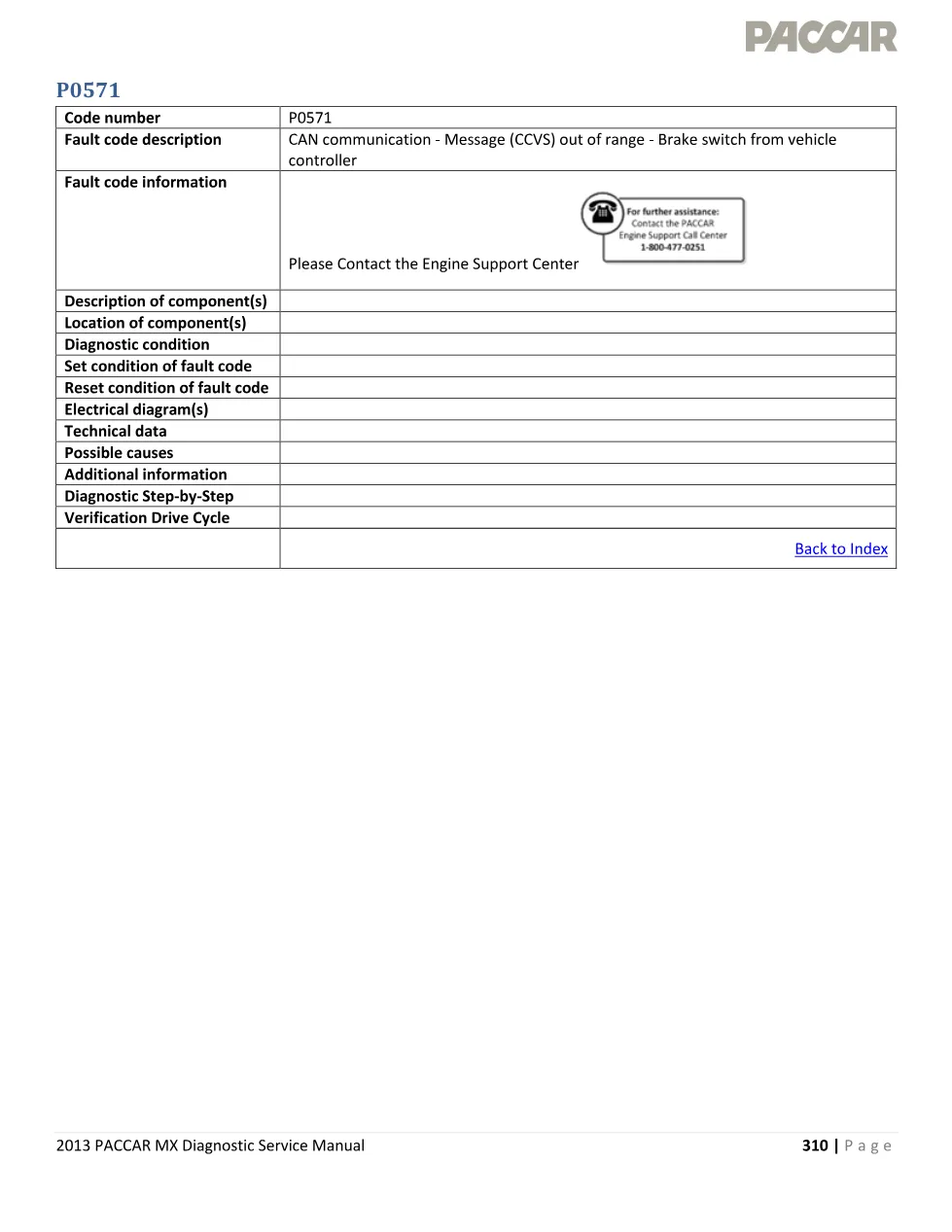 PACCAR MX engine P0571 — CAN Communication Brake Switch Fault - page 1 is available after signing in