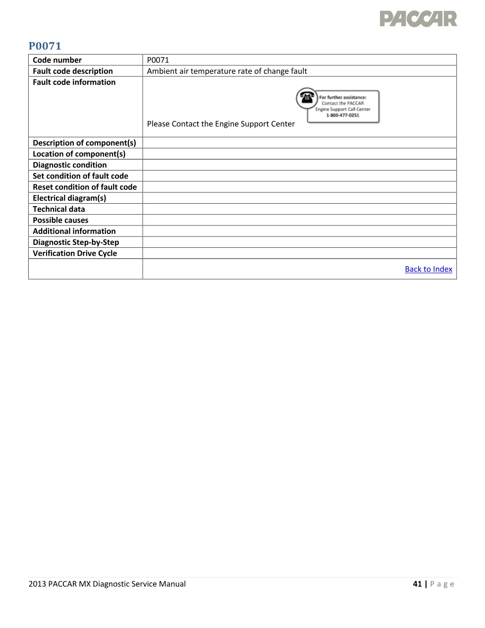 PACCAR MX P0071 ambient air temperature rate of change – 2013 - page 1 is available after signing in