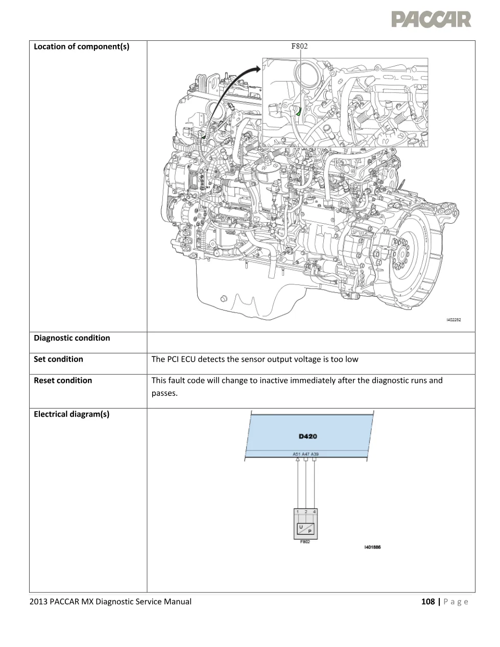 PACCAR MX P0107 boost pressure sensor low voltage – 2013 PACCAR - preview page 2 of 6