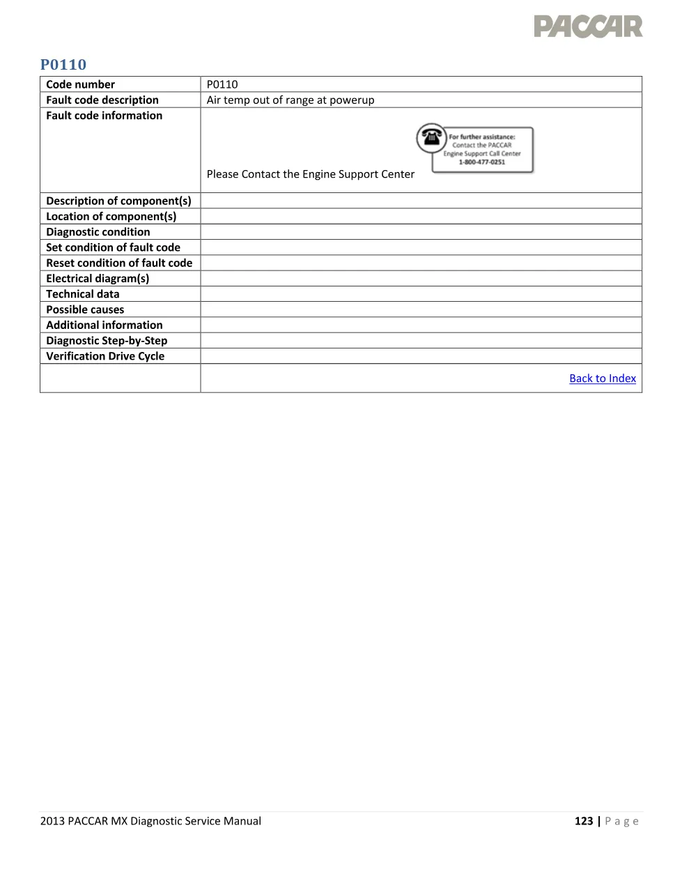 PACCAR MX P0110 air temperature out of range – 2013 PACCAR MX - page 1 is available after signing in