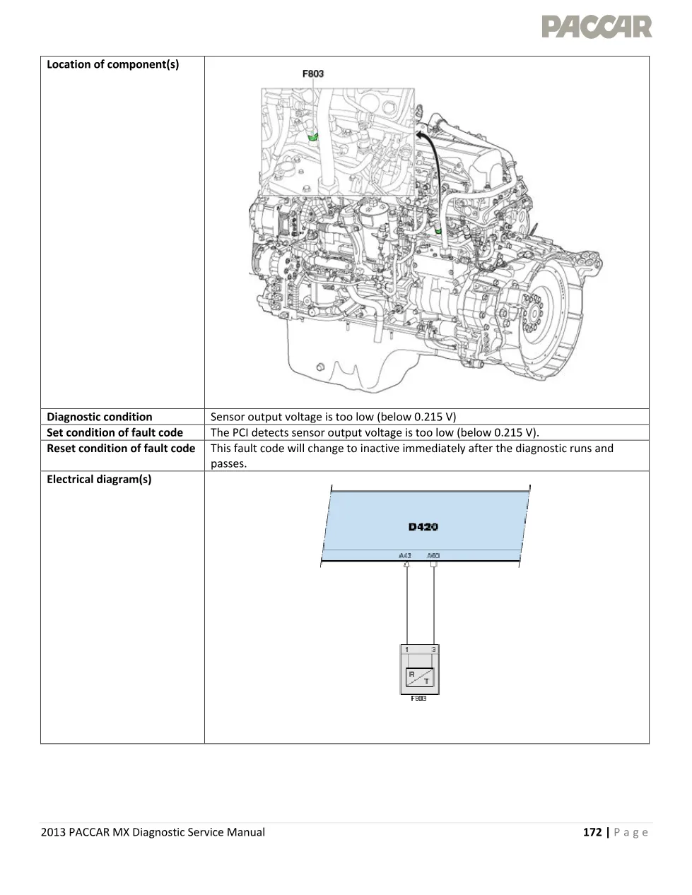 PACCAR MX P0182 fuel temperature low voltage – 2013 PACCAR MX - preview page 2 of 6