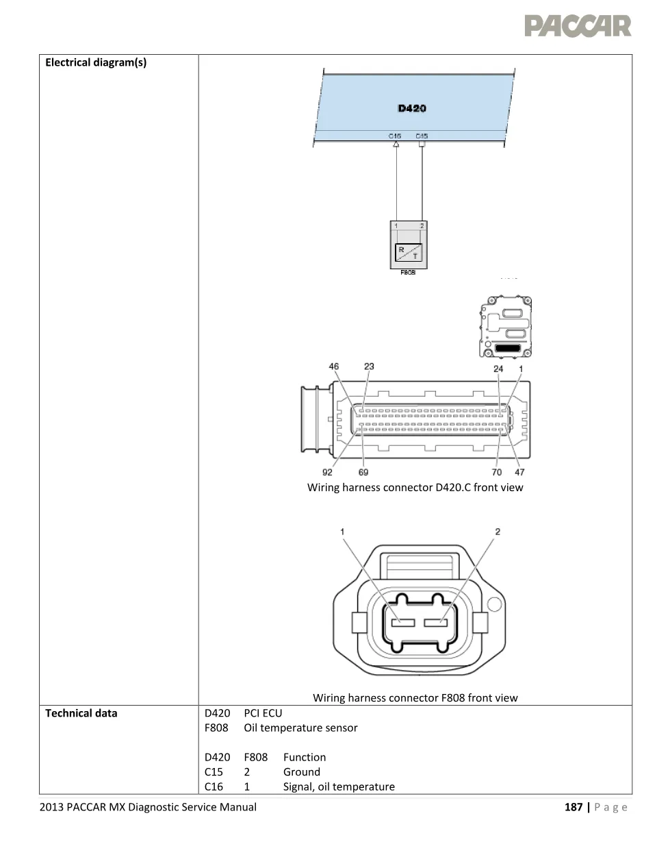 PACCAR MX P0197 oil temperature low voltage – 2013 PACCAR MX - preview page 2 of 4