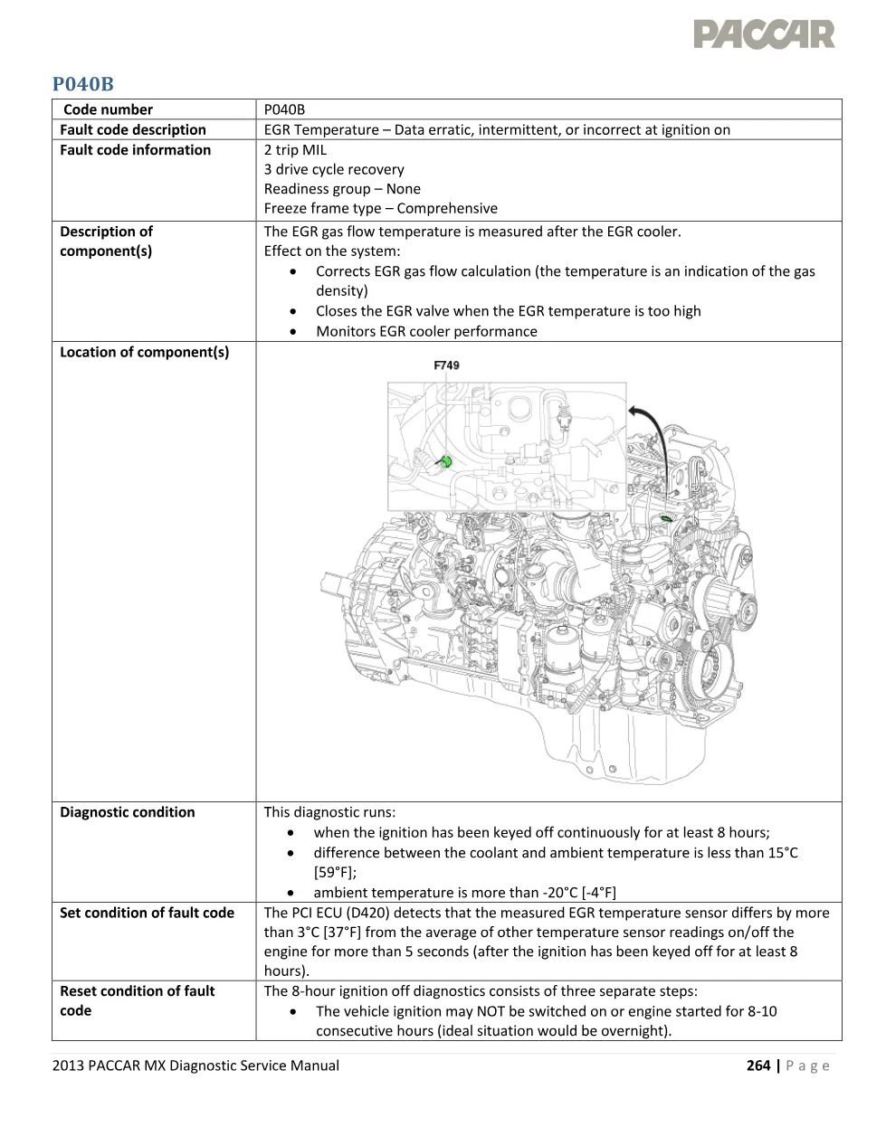 PACCAR MX P040B EGR Temperature Erratic at Ignition On — 2013 MX - preview page 1 of 4