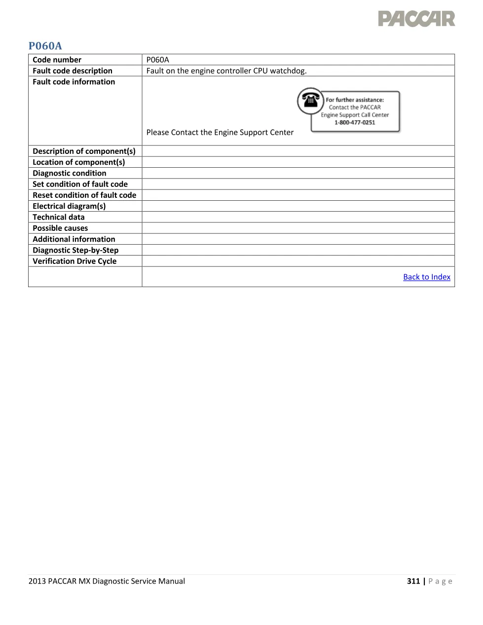 PACCAR MX P060A Engine Controller CPU Watchdog Fault — 2013 MX - page 1 is available after signing in