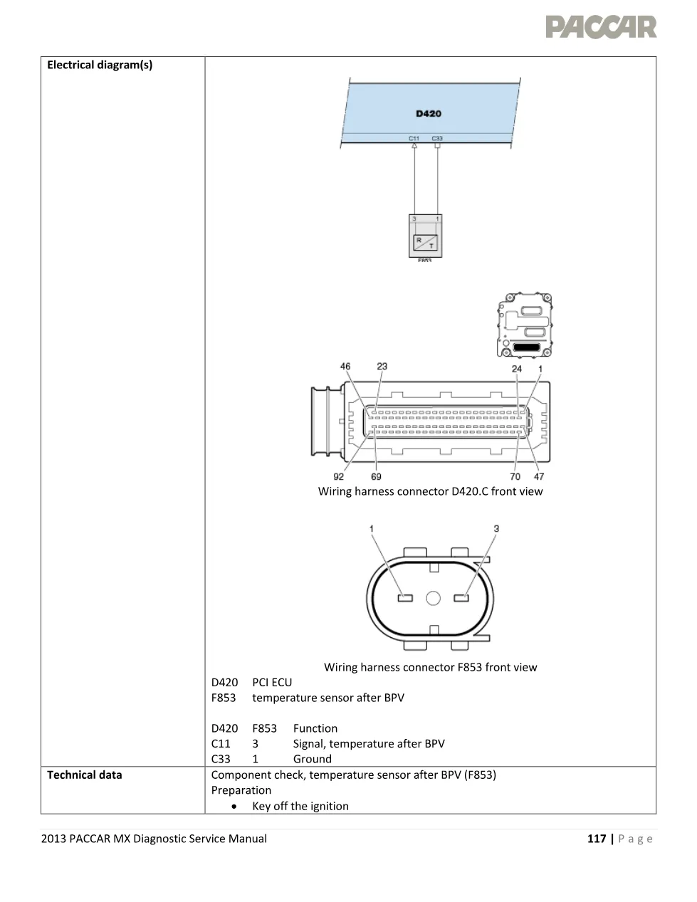 PACCAR MX P102A — Temperature after BPV, voltage too high — MX - preview page 2 of 4