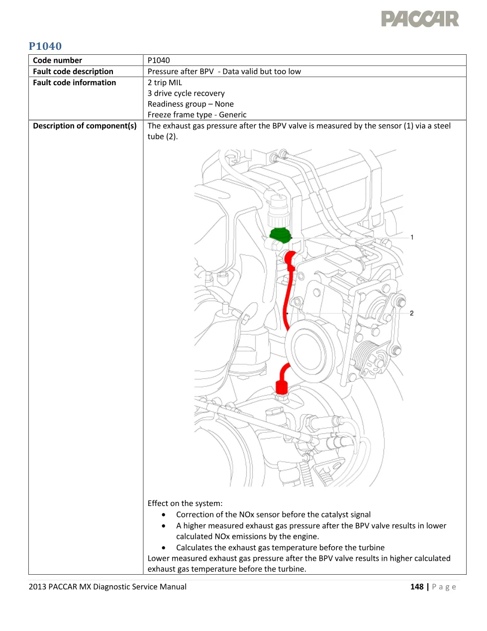 PACCAR MX P1040 emissions Diagnostic Manual — 2013 Service - preview page 1 of 5