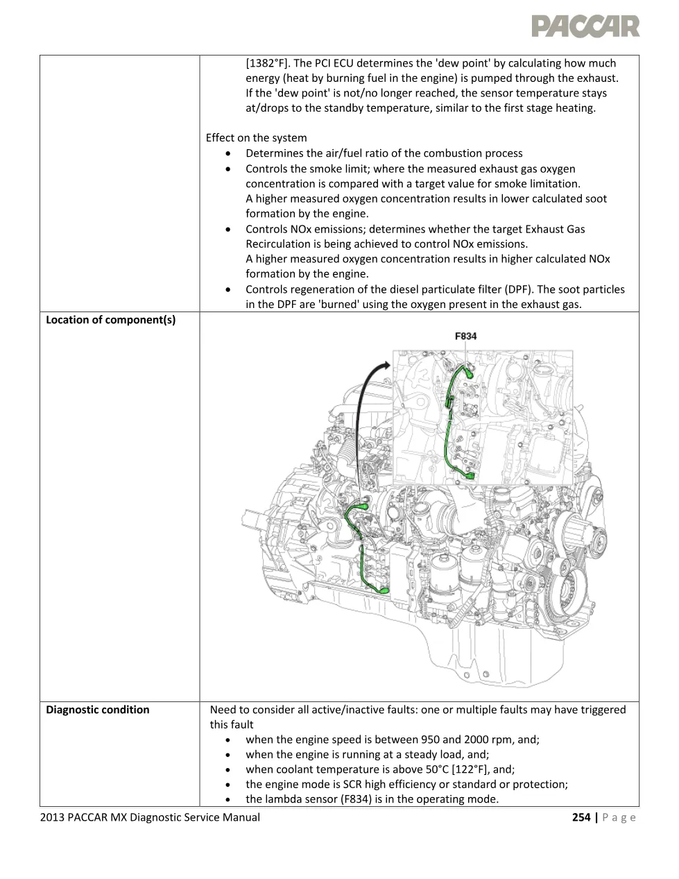 PACCAR MX P1134 fault code page – 2013 PACCAR MX Diagnostic - preview page 2 of 5
